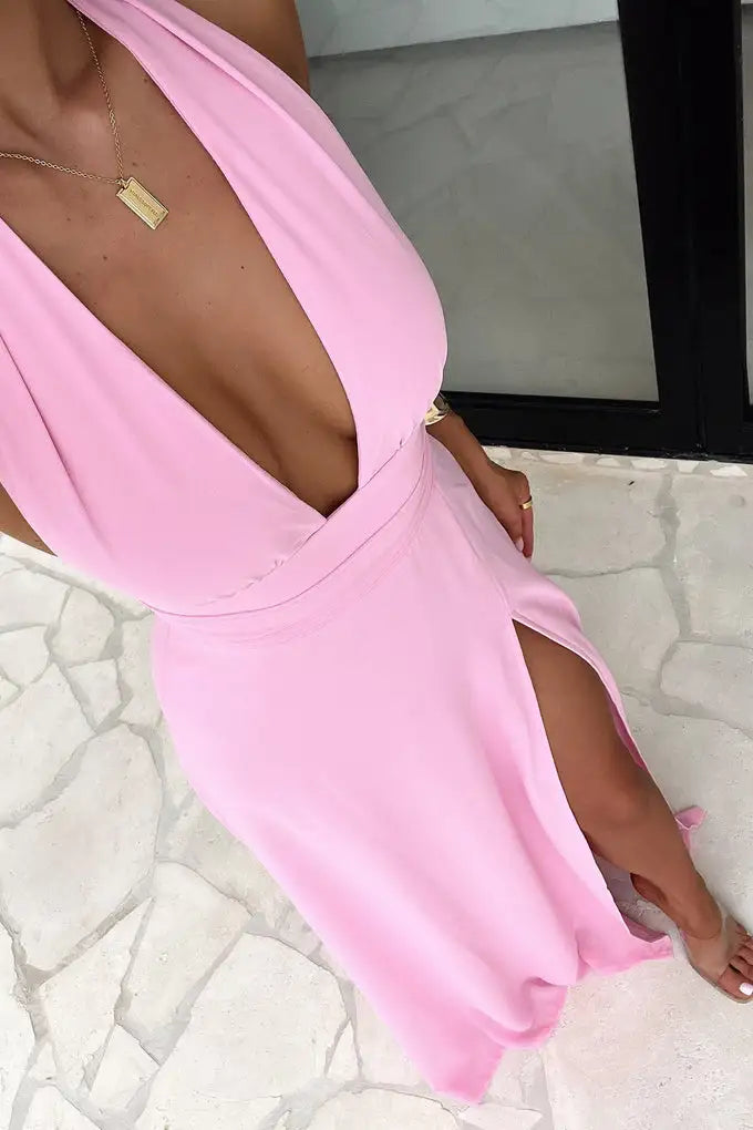 Slim Lace Up Evening Dress - Variety Products Market