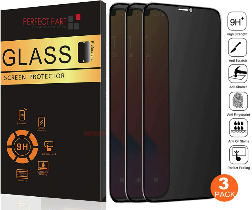 3 Pack For iPhone 15 14 13 12 11 Pro Max Privacy Tempered Glass Screen Protector - Variety Products Market