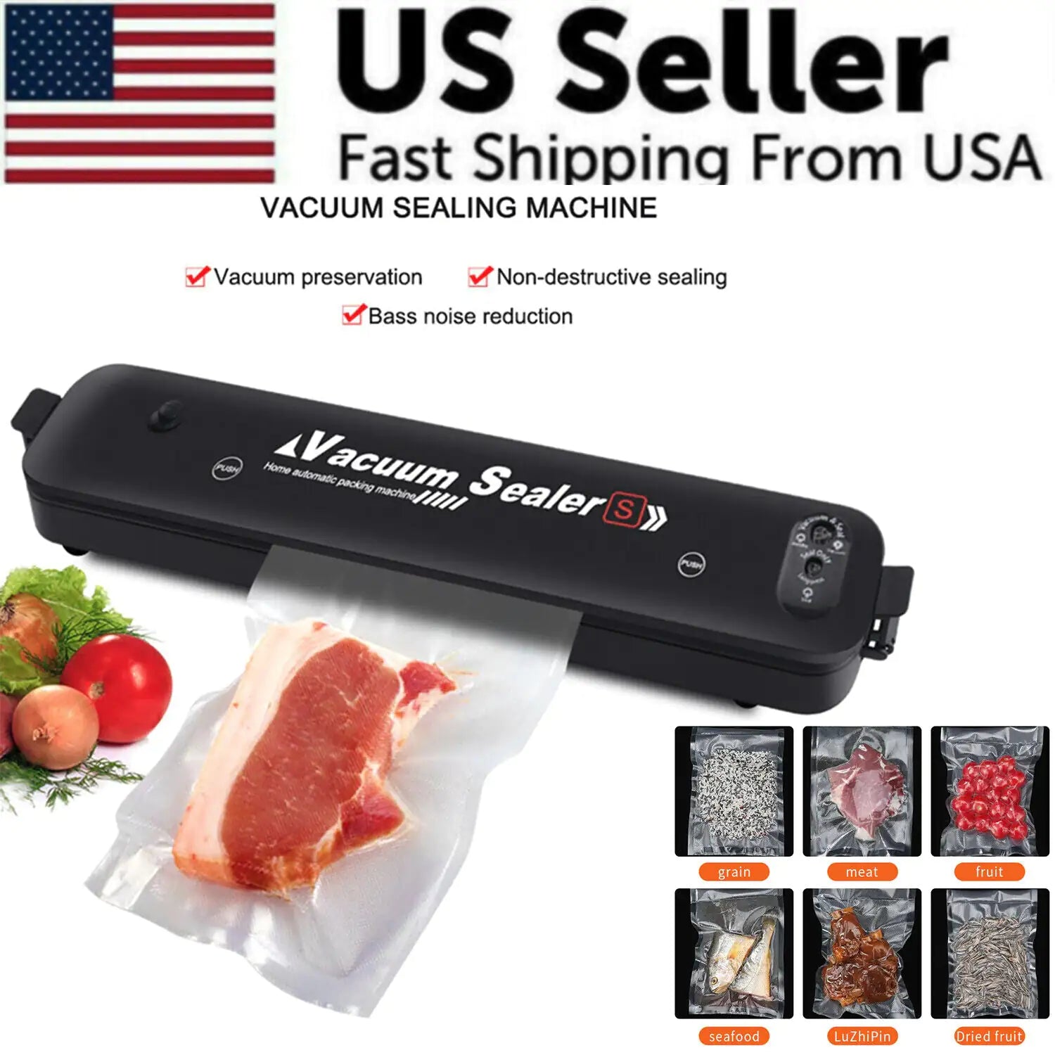 Vacuum Sealer Machine Food Preservation Storage Saver Automatic With Seal Bag - Variety Products Market