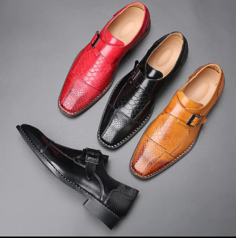 Elevate Your Style with Men's Monkstrap Leather Dress Shoes - Variety Products Market