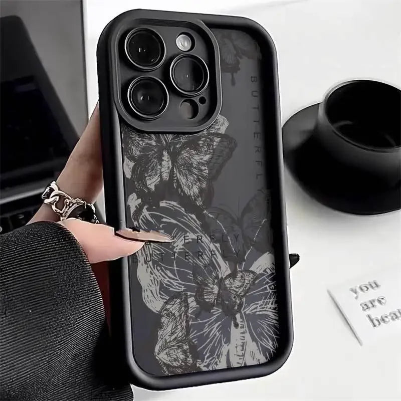 Art Oil Painting Butterfly Soft Phone Case for iPhone 15 14 Pro Max - Variety Products Market