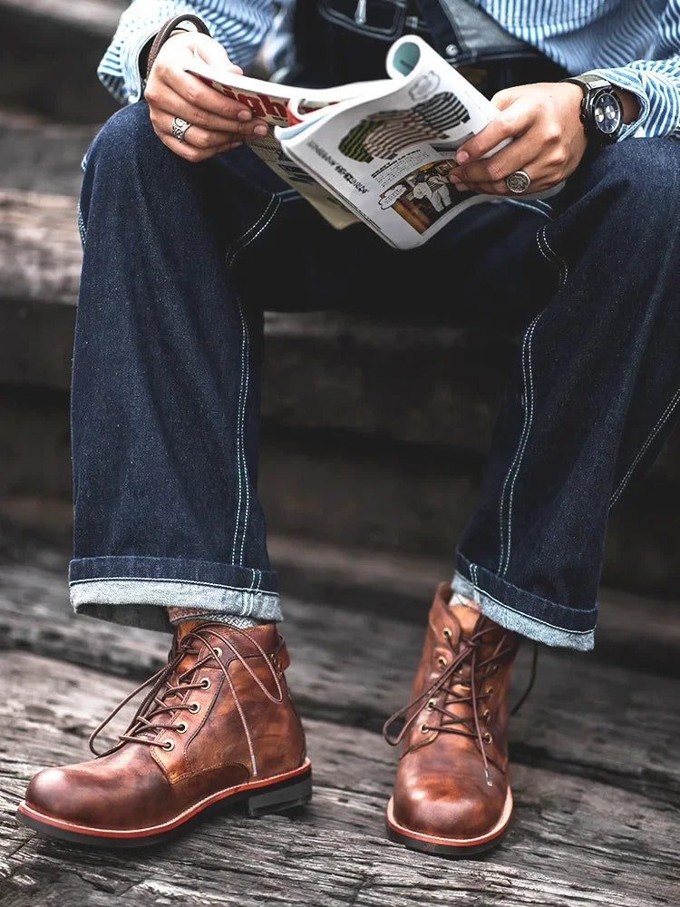 Handmade Leather Men's Boots - Variety Products Market