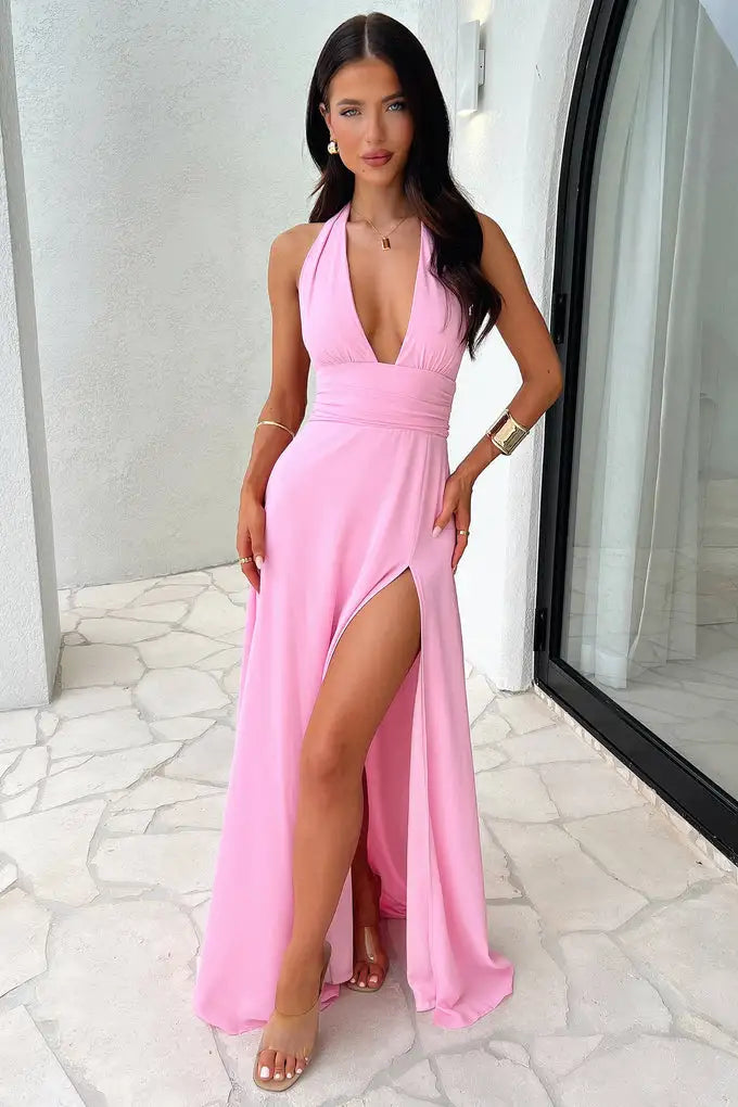 Slim Lace Up Evening Dress - Variety Products Market