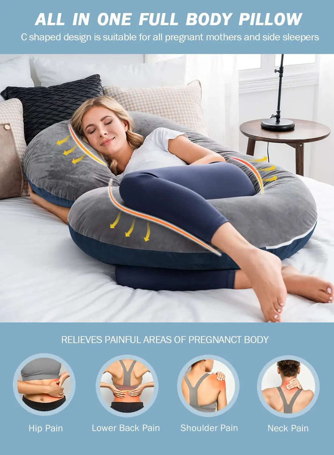 Ultimate Comfort C-Shaped Pregnancy Body Pillow - Variety Products Market