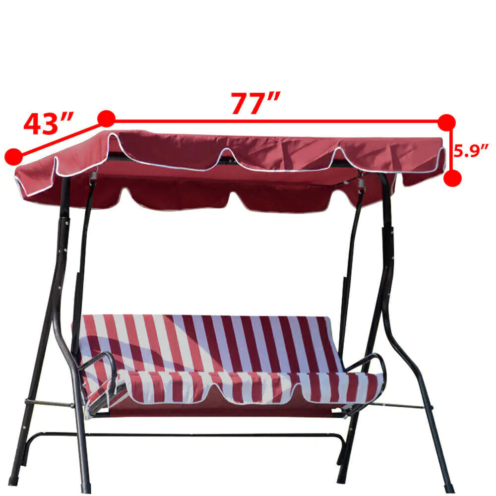 77"x43" Patio Outdoor Garden Swing 300D Canopy Replacement Porch Top Cover Seat - Variety Products Market