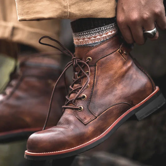 Handmade Leather Men's Boots - Variety Products Market