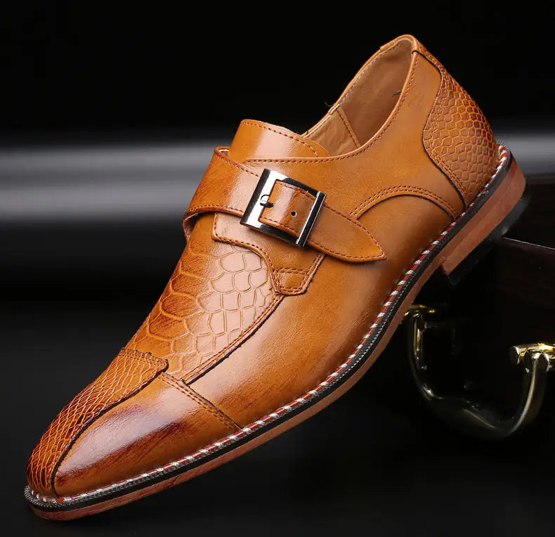 Elevate Your Style with Men's Monkstrap Leather Dress Shoes - Variety Products Market