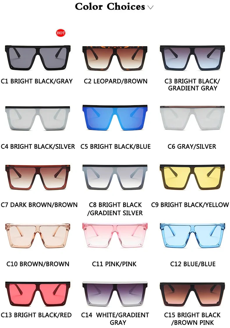 Vintage Oversized Square Sunglasses - Variety Products Market