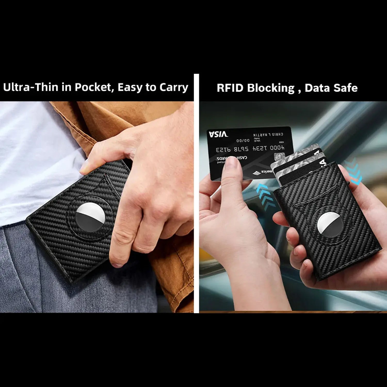 Men's Carbon Fiber Magnetic Card Holder - Variety Products Market