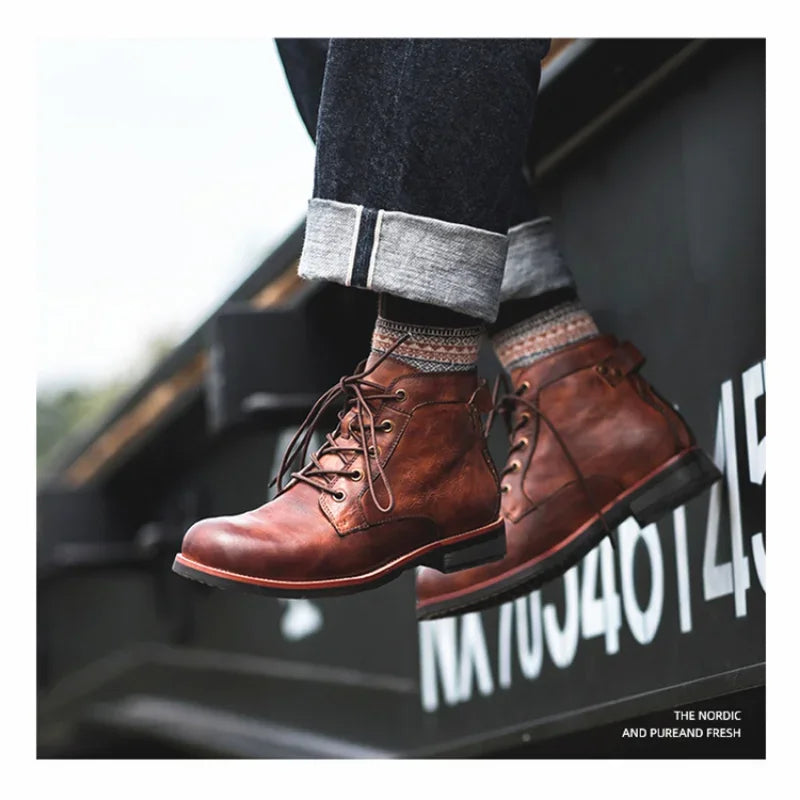 Handmade Leather Men's Boots - Variety Products Market